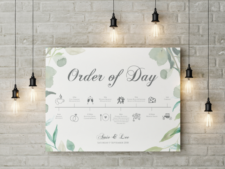 Day order. Wedding order.