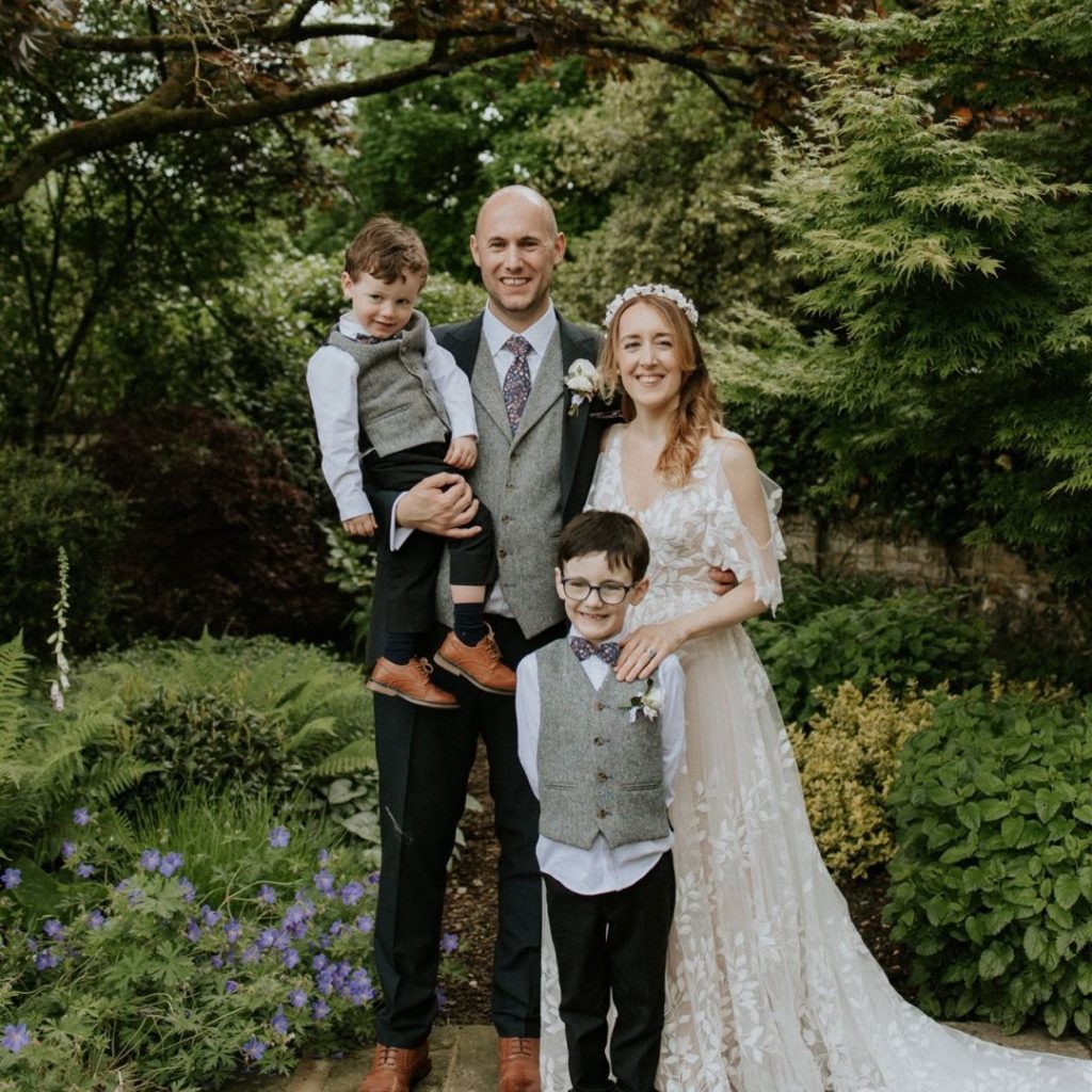 Bride and Groom at Old Luxters Barn