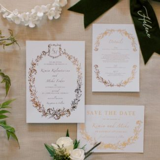 Gold elegant wedding invitations